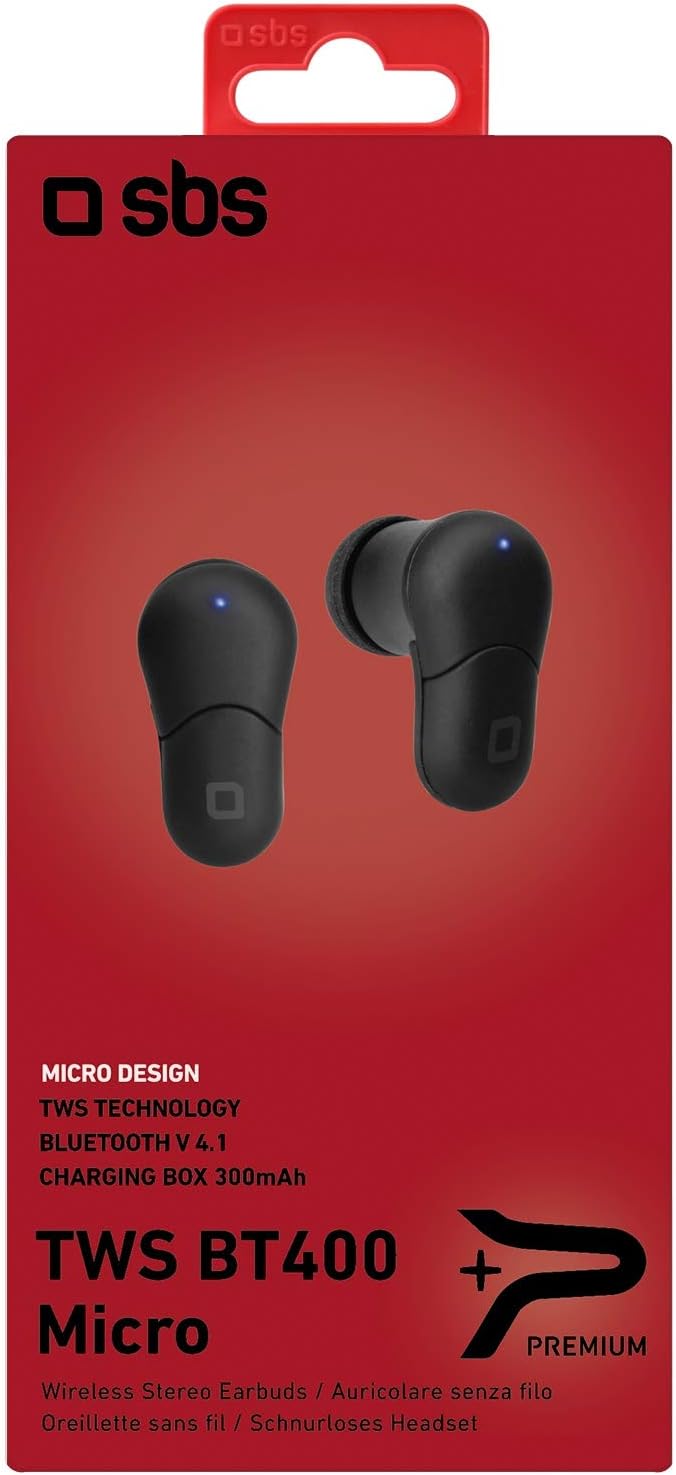 SBS Bluetooth Kopfhörer kabellos in Ear - Wireless Kopfhörer mit 2,5 Stunden Laufzeit, Mikrofon & in