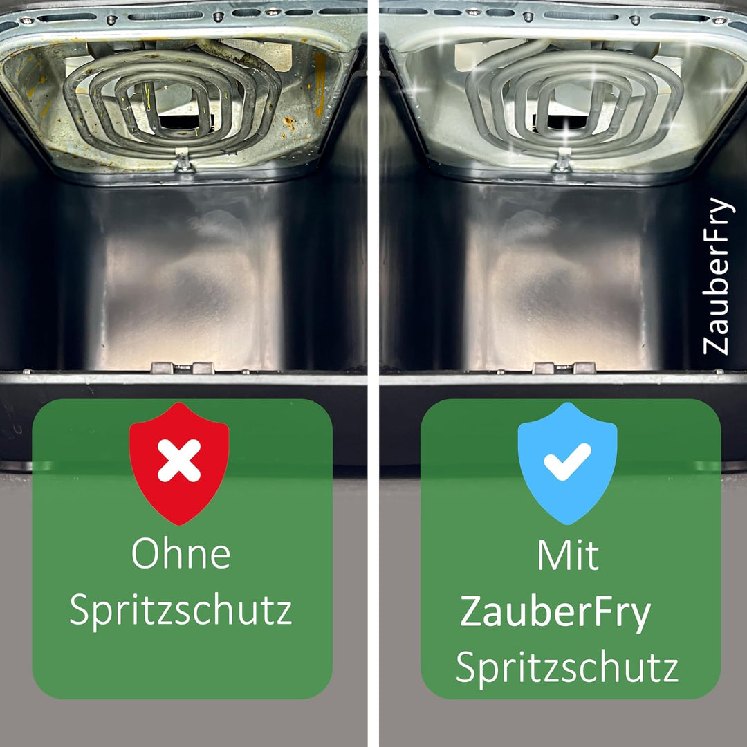 2x ZauberFry Spritzschutz, Effektiver Fettspritzschutz kompatibel mit Ninja Foodi MAX Dual Zone AF40