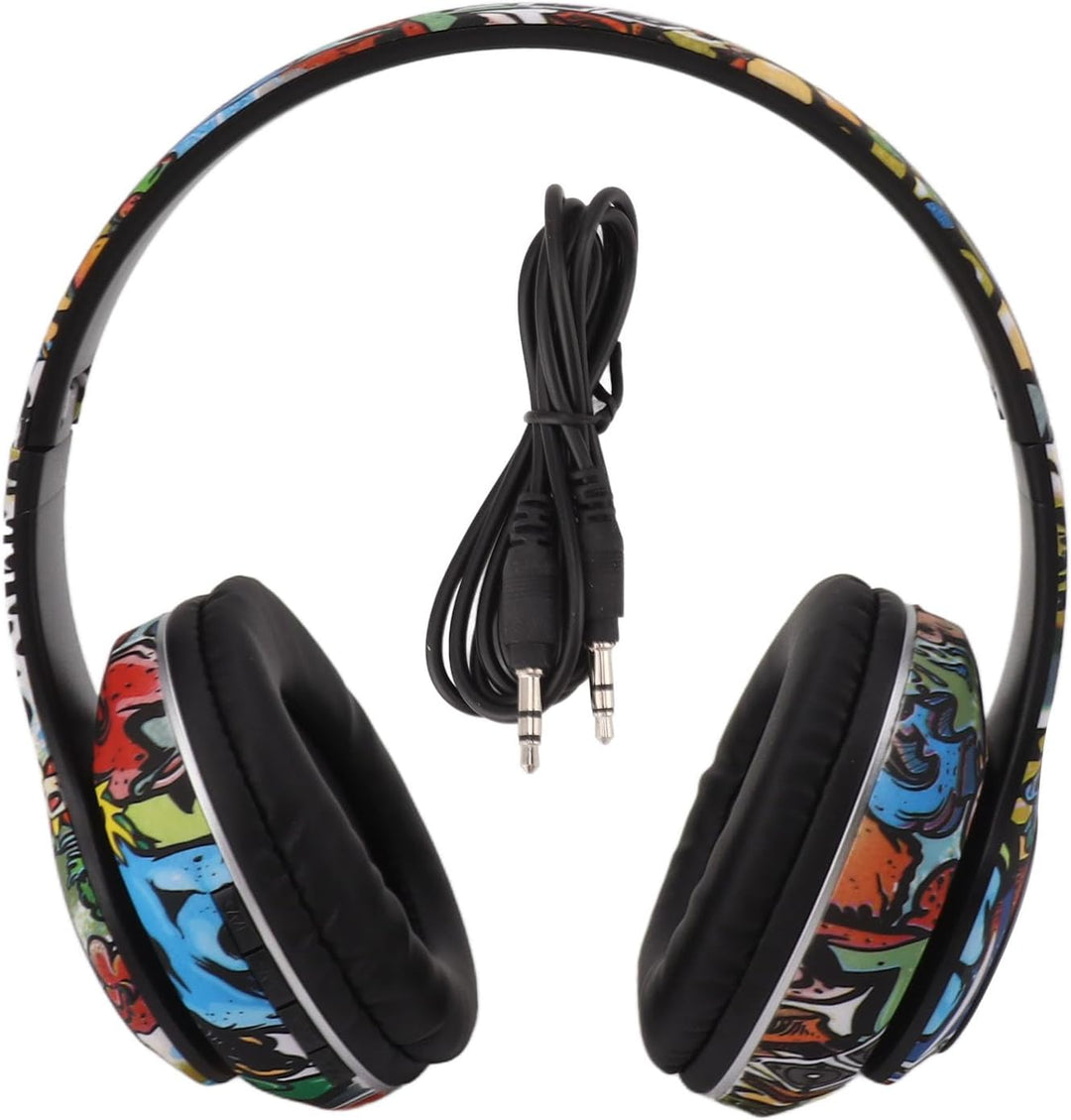 Over-Ear-Kopfhörer, Kabelloses, Faltbares, Leichtes Headset, Innovativer Graffiti-Design-Kopfhörer m