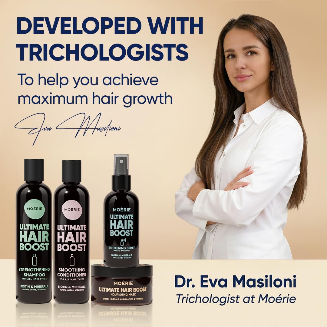 MOERIE Shampoo Set - gegen Haarausfall, Conditioner, Haarwachstum Serum & Haarmaske - natürlich Haar