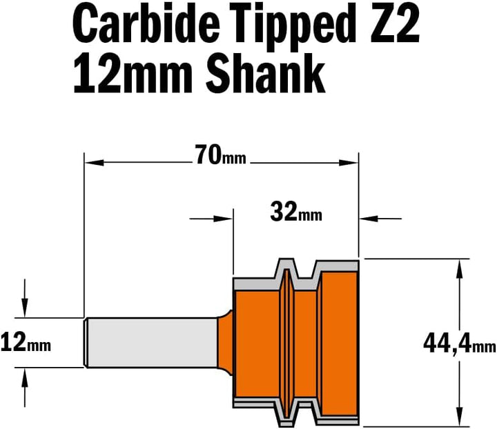 CMT Orange Tools 955.501.11 – Fräser HM S Dichtungen 12 D 44.4 x 32