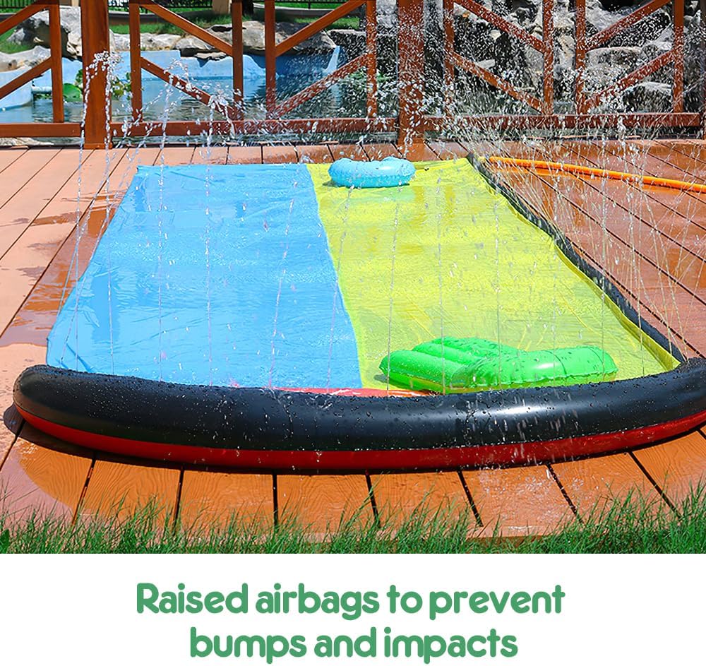 Wasserrutsche,188in x 54in (480 x 140 cm) Wasserrutsche Garten für Kinder mit 2 Bodyboards, Wassersp