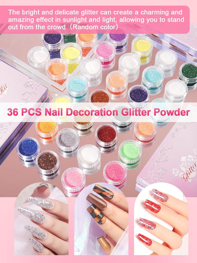 Acryl Nagelset Nägel Selber Machen: Gelnägel Set mit UV Lampe 80W Elektrische Nagelfräser - 3 Farbe