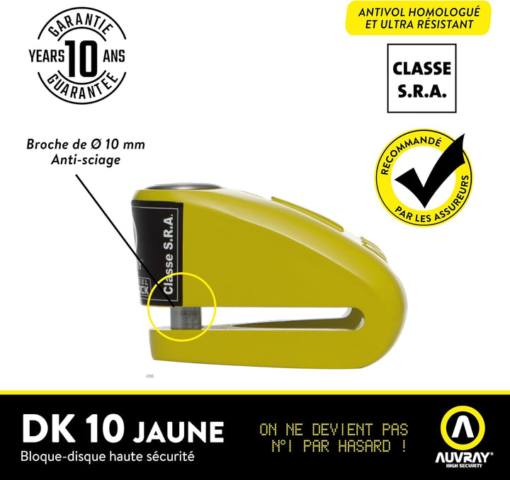 AUVRAY Diebstahlsicherung Block Disc DK-10, zugelassen für Motorrad und Scooter