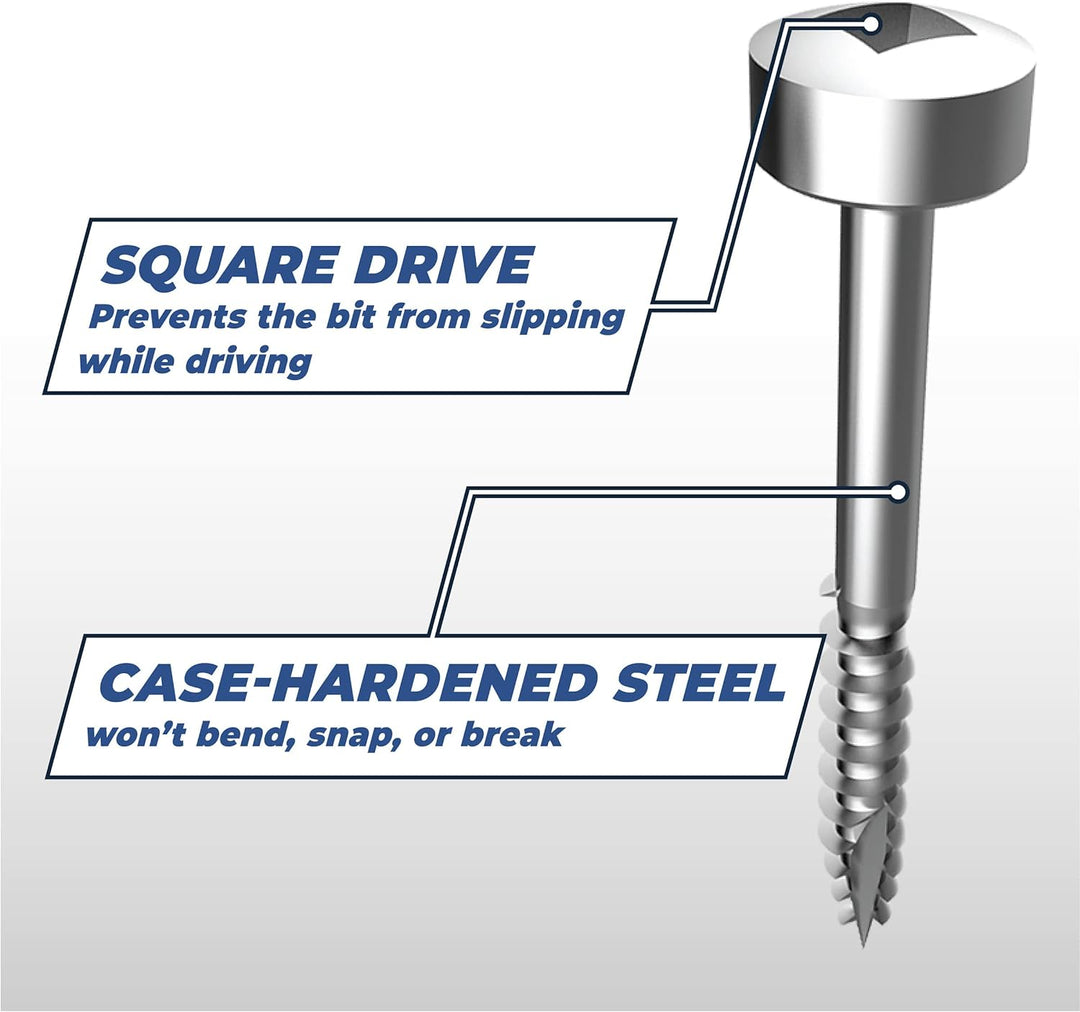 Kreg sps-c1–250 2,5 cm Pan Head Grob Gewinde Zahl 7 Zink beschichtet Pocket Loch Schrauben (250 Zähl