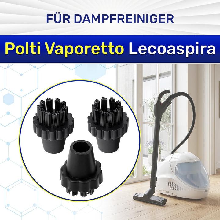 3 Stück, runde Bürste für Dampfreinigung, Haushaltsreinigung für Polti Vaporetto MONTERAL