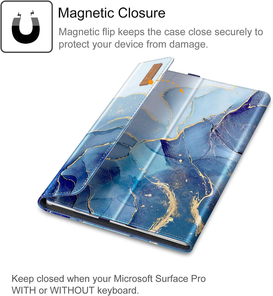 Fintie Hülle für Microsoft Surface Pro 7+ / 7/6 / 5/4 / 3 - Multi-Sichtwinkel Kunstleder Tasche Schu