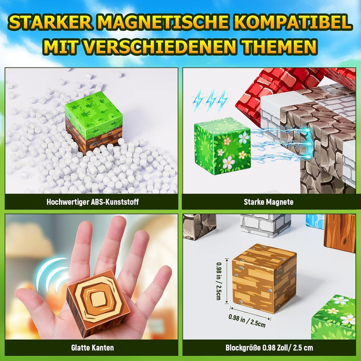 Magnetische Bausteine 150 Teile, Baue Magnetisches Bauwelt Magnetblöcke Fliesen Kinder Spielzeug Ges