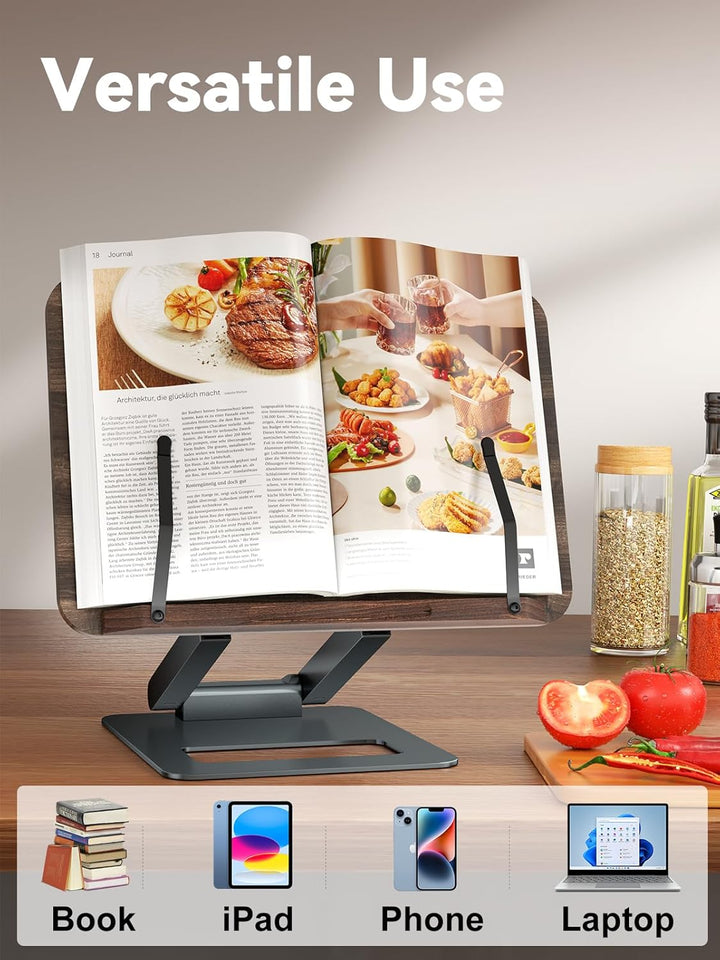 Tounee Buchständer, Teleskop-Buchhalterständer, höhenverstellbar, ausziehbares Design, ergonomischer