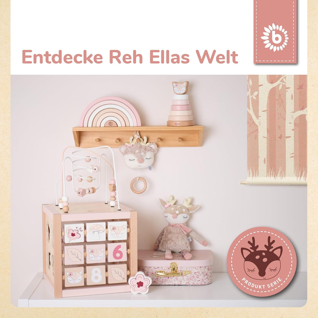 Bieco Motorikwürfel REH Ella XXL nachhaltiges Holz FSC® | Spielwürfel Baby | Motorikwürfel ab 1 Jahr
