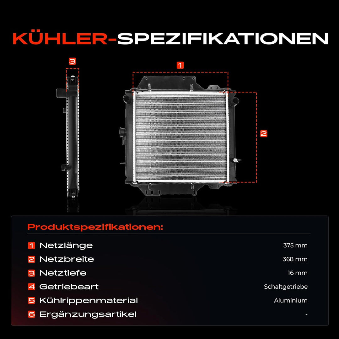 Frankberg Kühler Wasserkühler Motorkühler Schaltgetriebe Kompatibel mit Samurai SJ 1.0L 1.3L 1988-20
