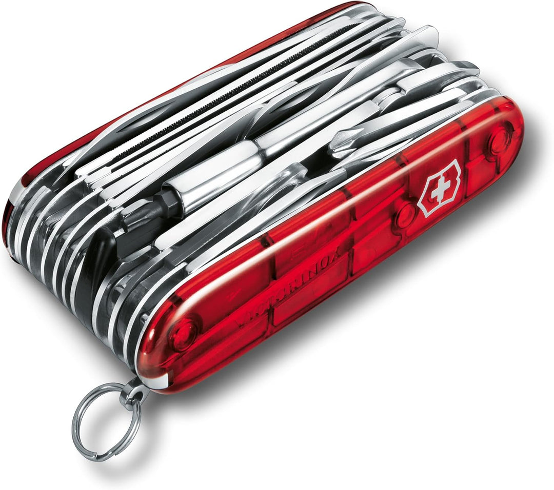 Victorinox Taschenmesser Swiss Champ (33 Funktionen: Metallfeile, Mini-Schraubendreher) rot Rot Tran