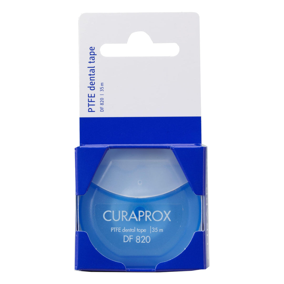Curaprox Dental Tape DF 820 PTFE, Zahnband für enge Zwischenräume, beschichtet, reissfest, 35 m