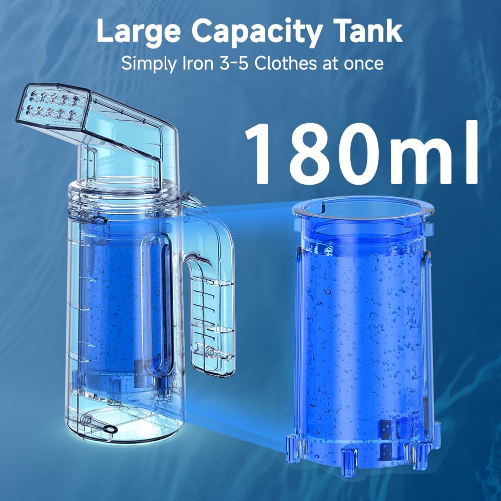 Steamer Dampfglätter, 30g/min Konstante Dampfleistung, 220ML Wassertank 20S Aufwärmzeit, Tragbarer S