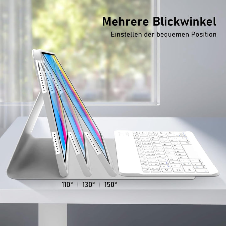 Hofsos Hülle mit Tastatur für IPad 11/10 Generation (2025/2022, 11/10.9 Zoll) - QWERTZ Layout Keyboa