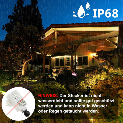 StarryEver 20m 800 LED Schlauch Lichterkette Aussen Anschliessbar, Warmweiss LED Lichterschlauch Str