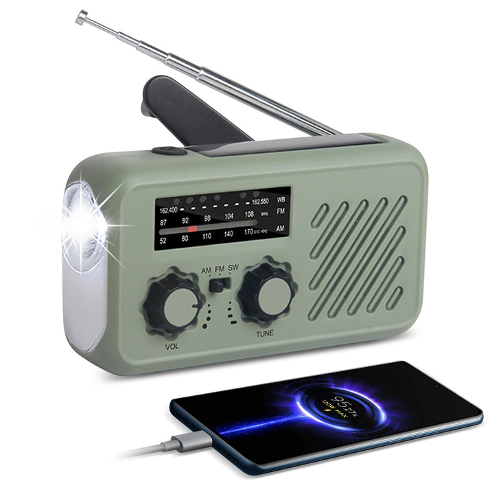Notfallradio mit Kurbel &amp; 2000 mAh Wiederaufladbare Batterie, Solar Radio mit Weltempfänger, Tragbar