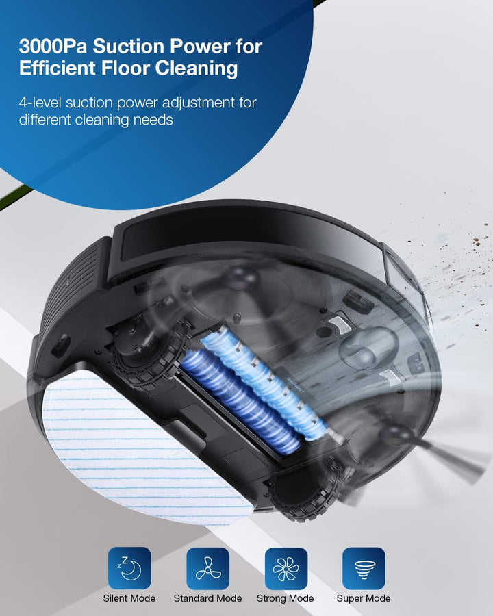 ECOVACS DEEBOT T9 AIVI Saugroboter mit Wischfunktion (3000Pa AIVI Menschen-/Hindernisvermeidung, Ver