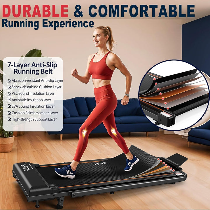 Laufband für Zuhause Klappbar Walking Pad: 7% Steigung Laufband mit 2,5 PS|2,25 PS Motor, Gehpolster