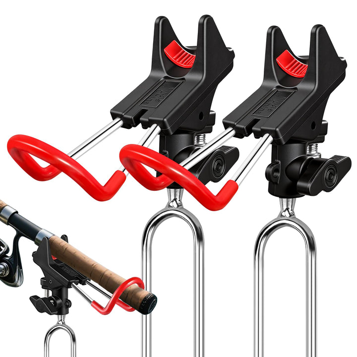 Leeko Rutenhalter, Angelrute Halter 2 Stück Edelstahl Universal Ruten Ständer 360°Verstellbar Angelr