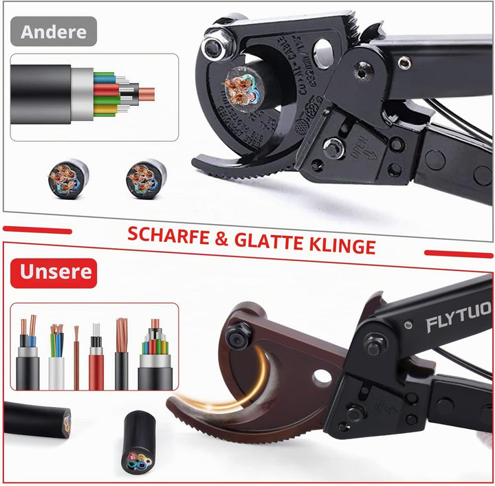 Flytuo Kabelschneider, verbesserte Klinge, robuster Kabelschneider für Aluminium-Kupferkabel und ele