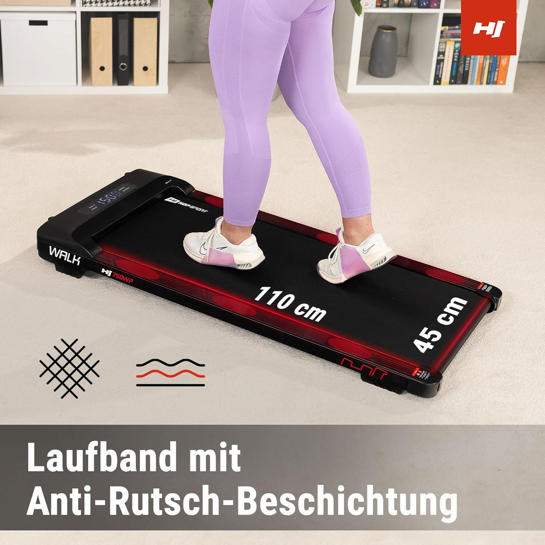 Hop-Sport Laufband HS-750WP Walk, Walking Pad - Geschwindigkeit bis 6 km/h, Lauffläche 45x110 cm, 2,