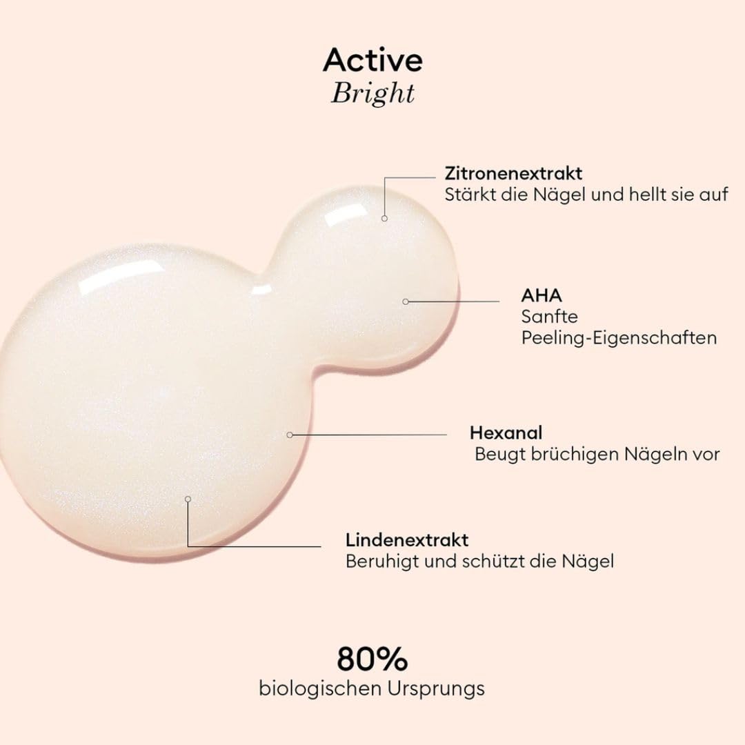 MANUCURIST Active Bright Nagellack Nagelpflege & Nagelweicher Bio-basiert - Extra starker Nagelhärte
