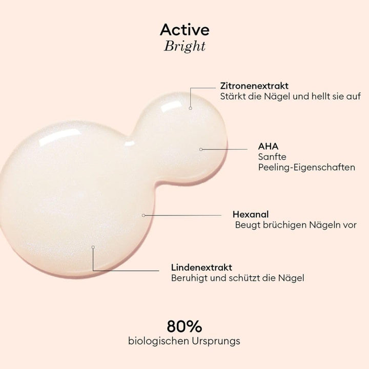 MANUCURIST Active Bright Nagellack Nagelpflege & Nagelweicher Bio-basiert - Extra starker Nagelhärte
