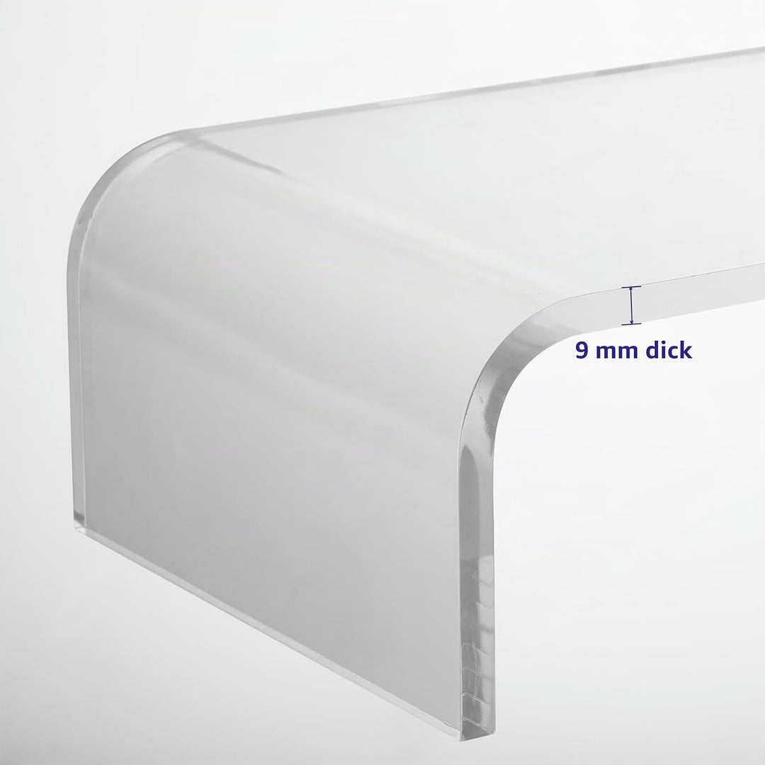 Windfromort Acryl Monitorständer - Bildschirmerhöhung aus Acryl - Transparenter Schreibtisch-Monitor
