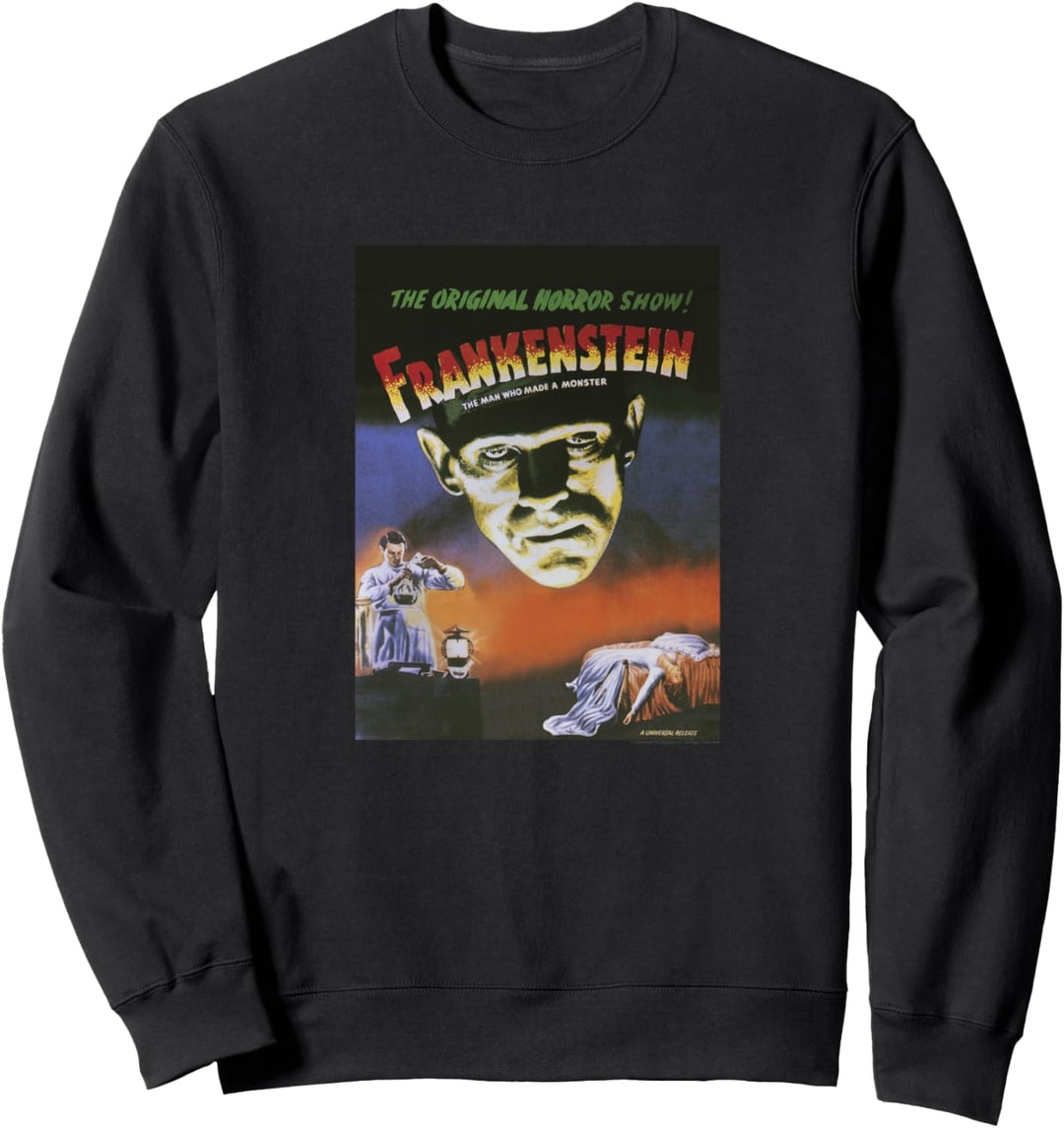 Universal Monsters Distressed Frankenstein Movie Poster Sweatshirt