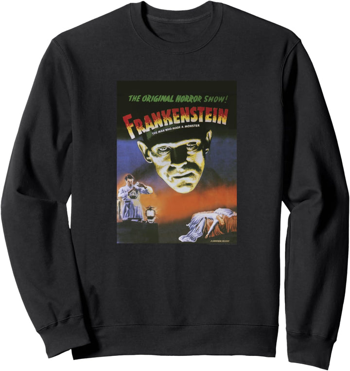 Universal Monsters Distressed Frankenstein Movie Poster Sweatshirt