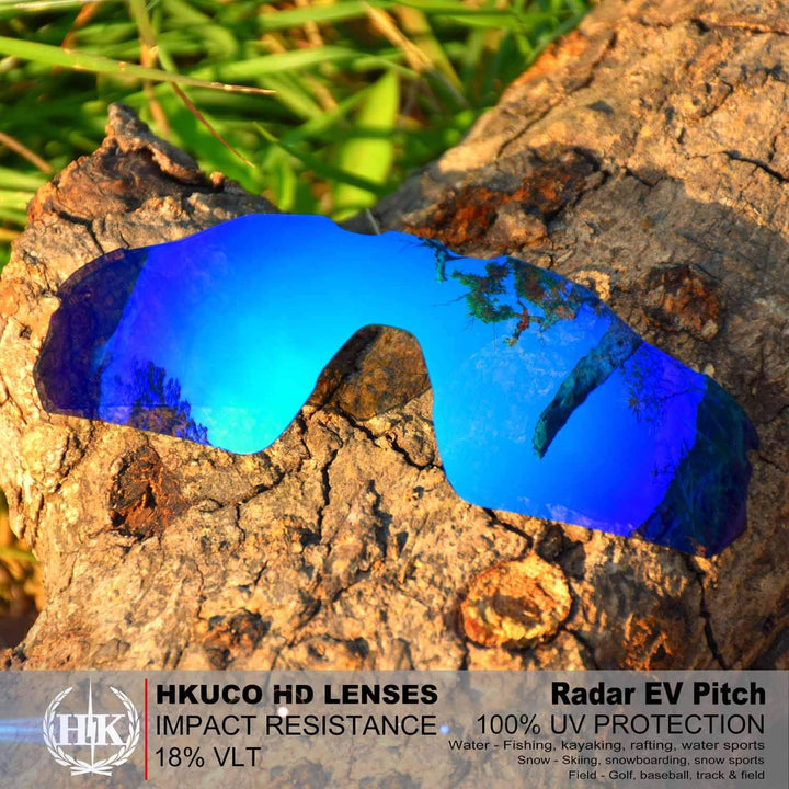 HKUCO verstärken Männer Ersatzgläser für Oakley Radar EV Pitch Sunglasses Blau/Transparent Polarized