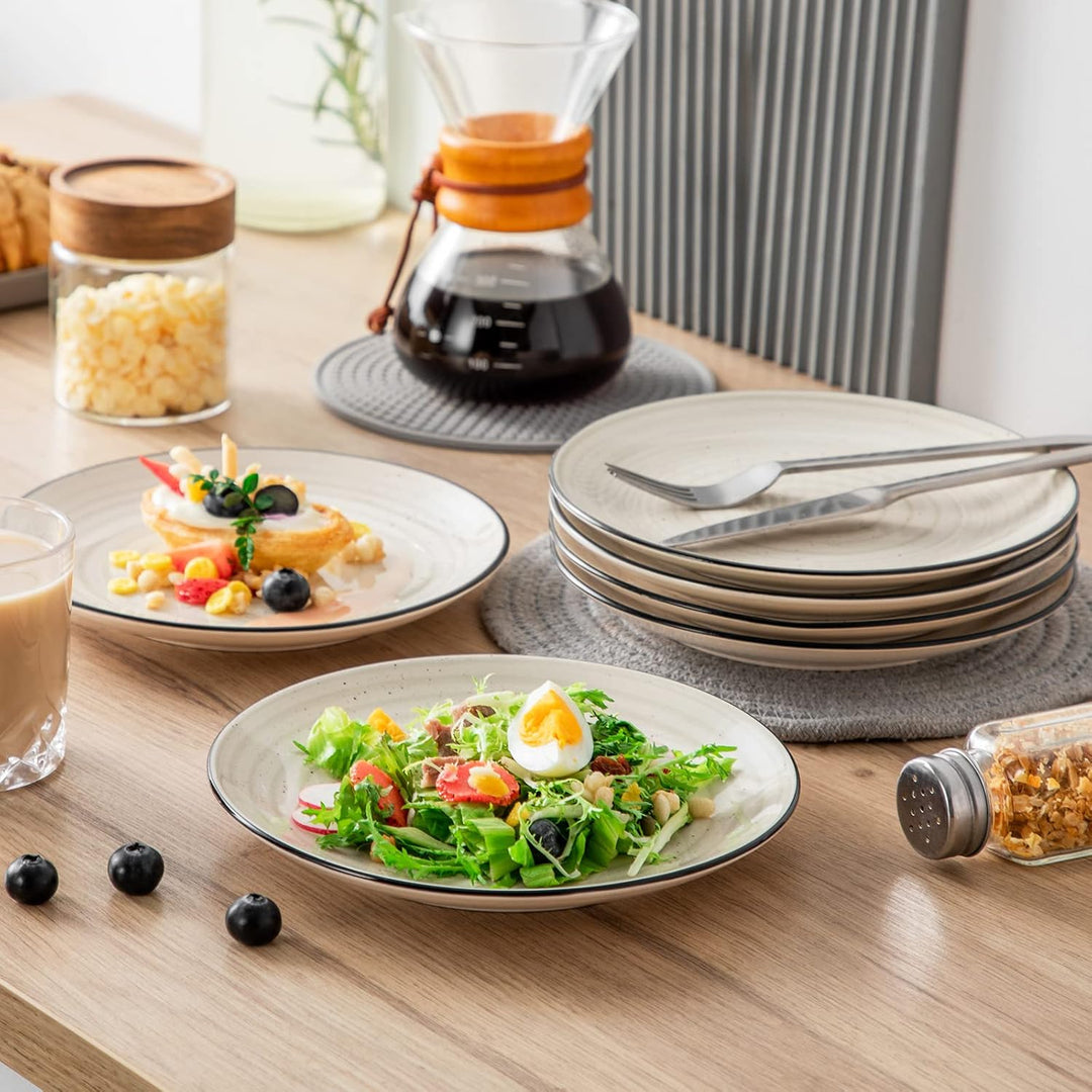 Salatteller 6er Set, vancasso bonbon Dessertteller aus Steingut, geeignet für Mikrowellen und Spülma