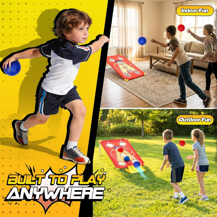 3-in-1 Wurfspiel-Set Cornhole, Bean Bag Toss & Ball-Toss-Spiel, Outdoor Partyspiel für Erwachsene un