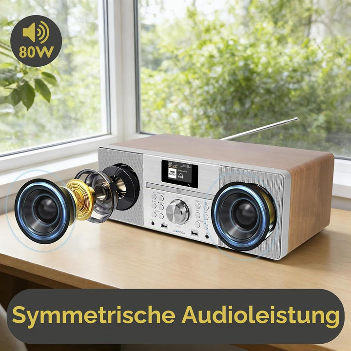 LEMEGA MSY1P All-In-One Musiksystem,CD-Player,DAB/DAB+ und FM Digitalradio,Bluetooth Lautsprecher,20