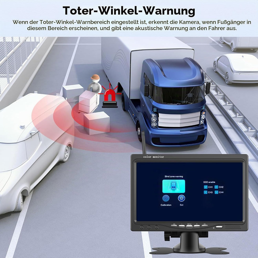 1080P HD Kabelloses Rückfahrkamera Set, Stabile WiFi Wireless Rückfahrkamera, 7 Zoll HD IP68 Wasserd