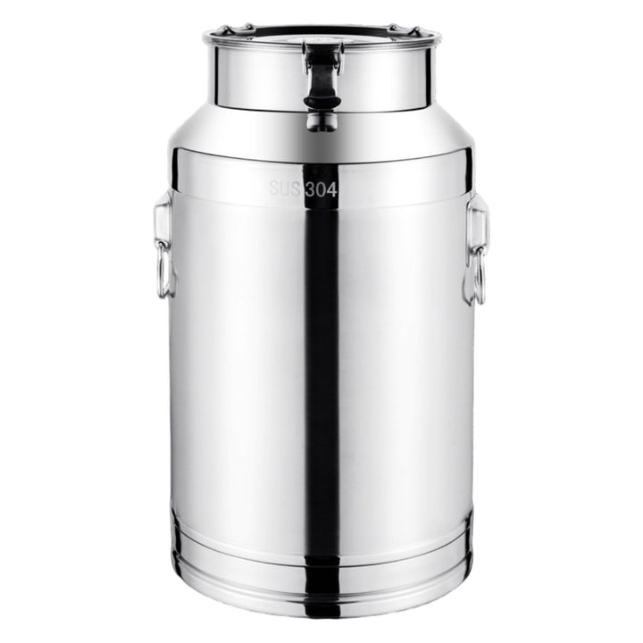 Milchdose 5 l Edelstahleimer mit Deckel und sicheren Schnalle und Hebezling-Rutschmilchkrug für Nahr