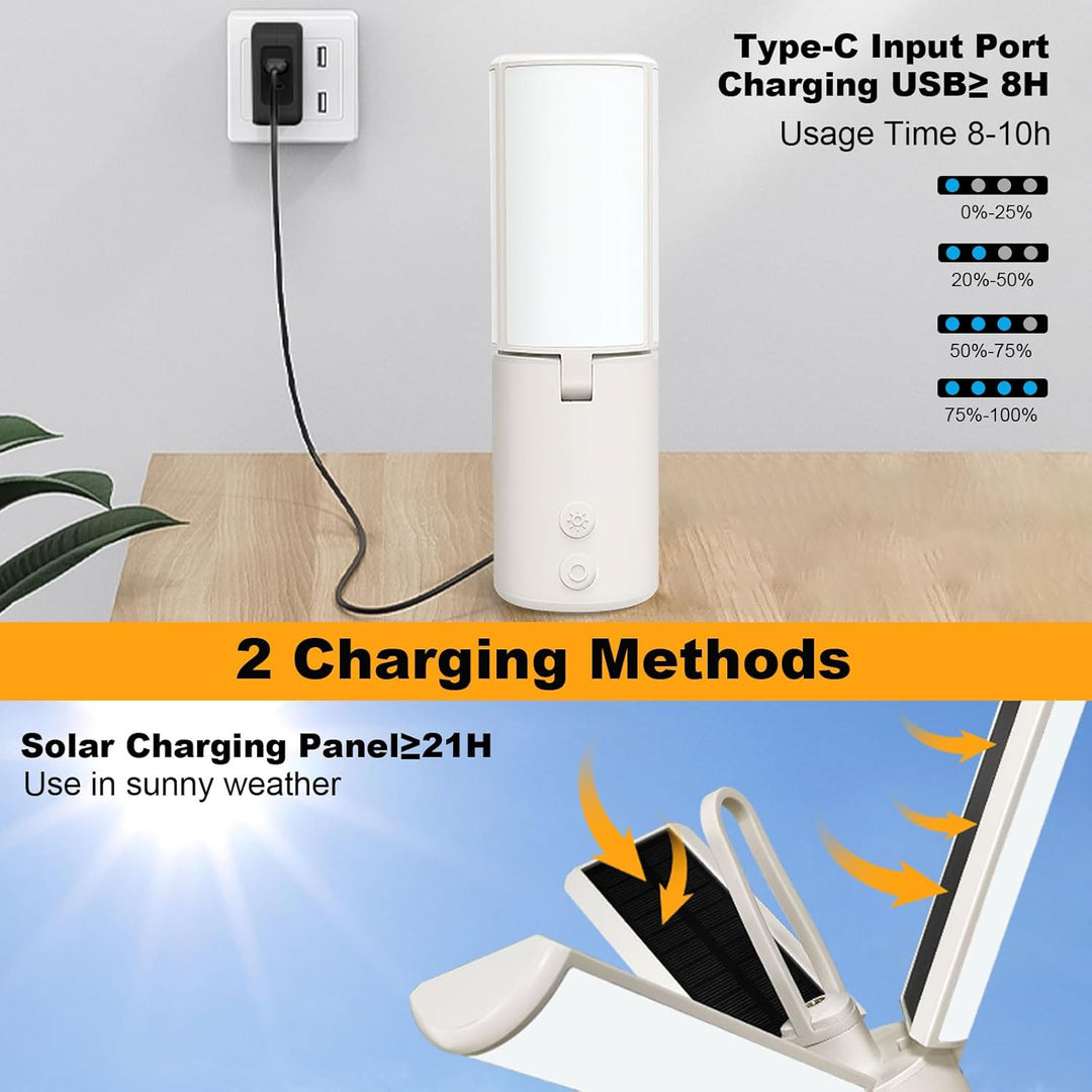 Wholede LED Campinglampe, 8000mAh Multifunktional Camping Laternen Dimmbar mit USB/Solar wiederaufla