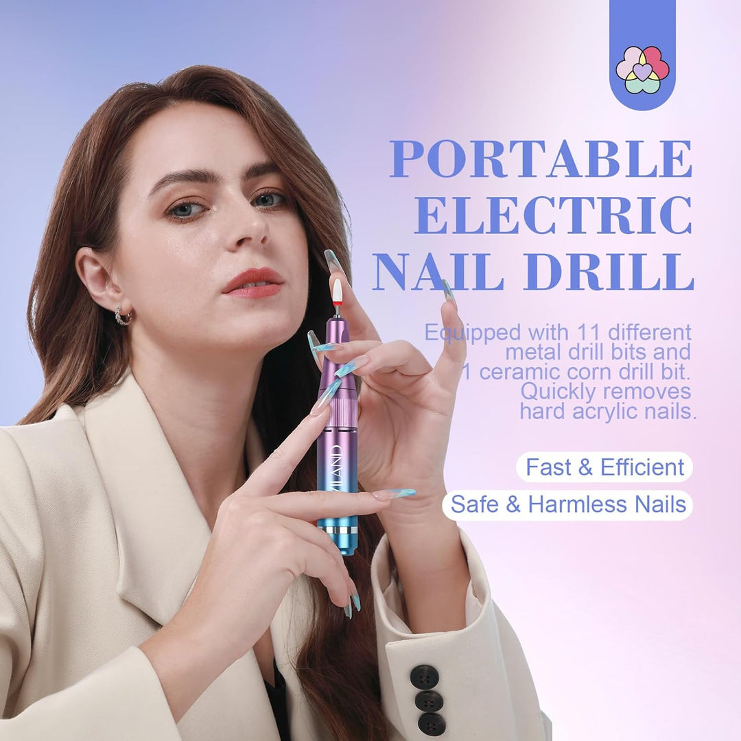 Saviland Elektrische Nagelfräser für Gelnägel Professional: 40000 U/min Nagelfeile Set für Acrylnäge