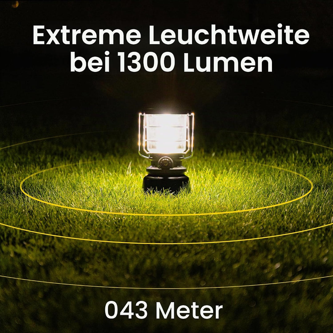 Favour LED Laterne Outdoor Lampe hell 1300 Lumen | Camping Lampe, IP64 wasserdicht, stossfest | Camp