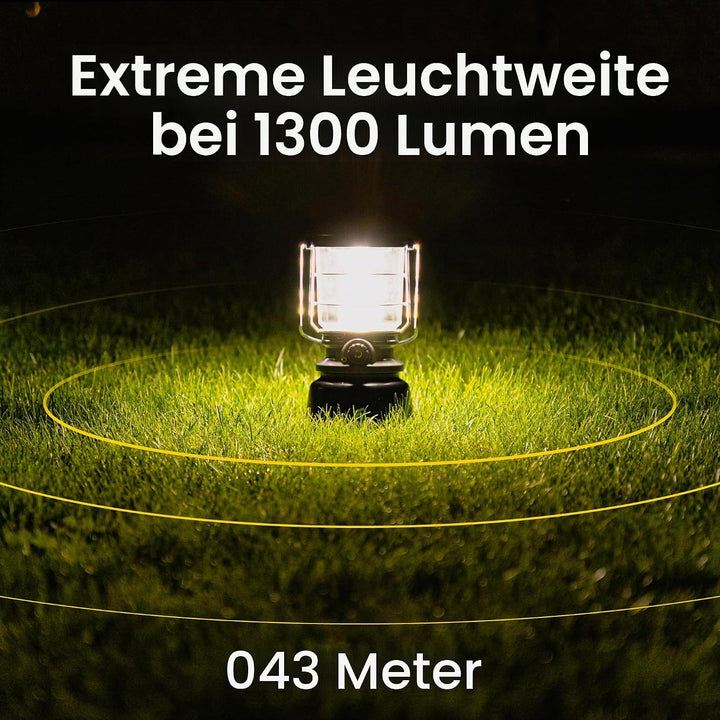 Favour LED Laterne Outdoor Lampe hell 1300 Lumen | Camping Lampe, IP64 wasserdicht, stossfest | Camp
