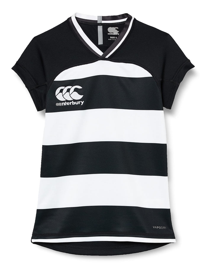 Canterbury Damen Vapodri Evader Hooped Rugby Trikot, 38 Schwarz / Weiß