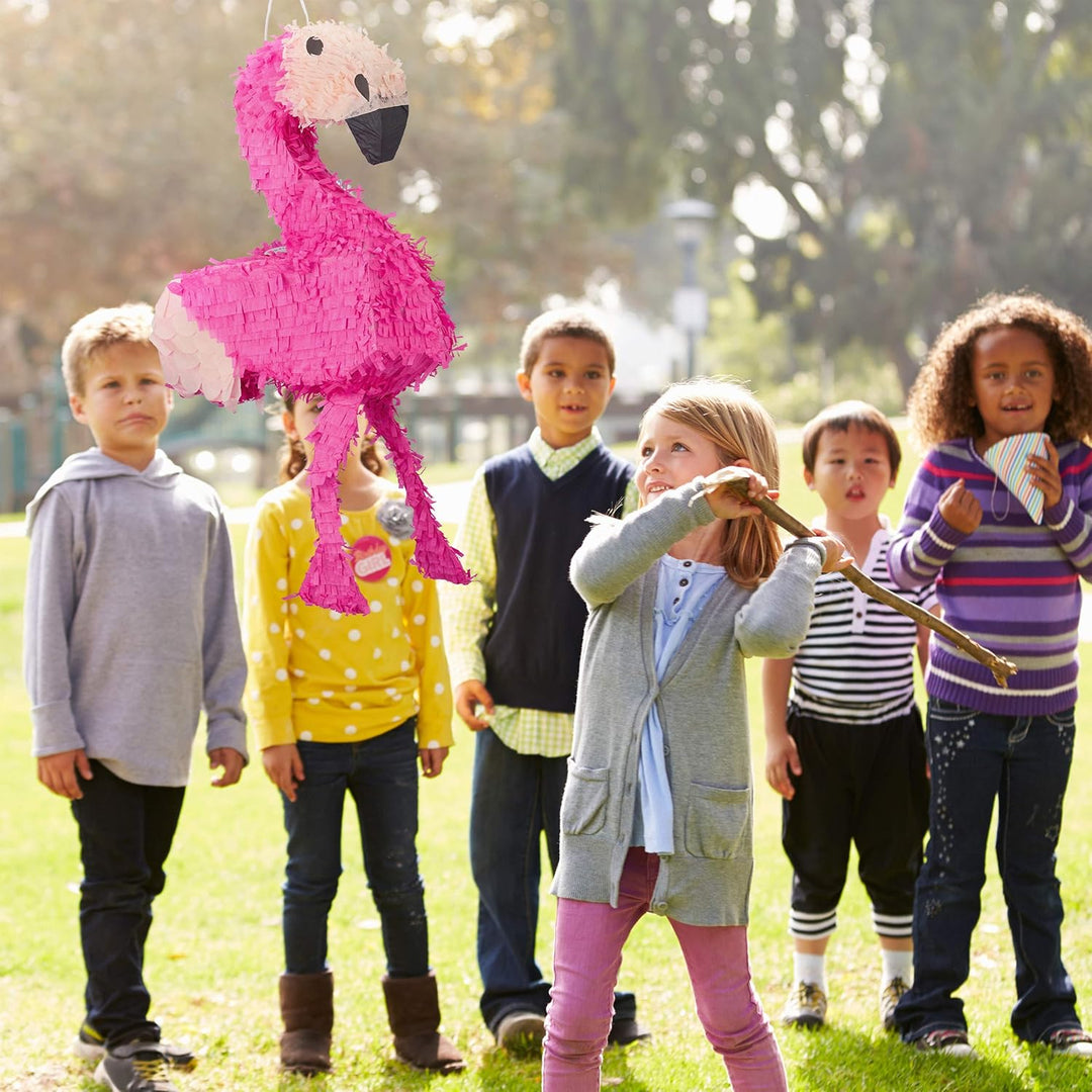 Relaxdays 3er Set Pinata Flamingo, zum Aufhängen, Kinder, Mädchen, Geburtstag, zum Befüllen, HxBxT: