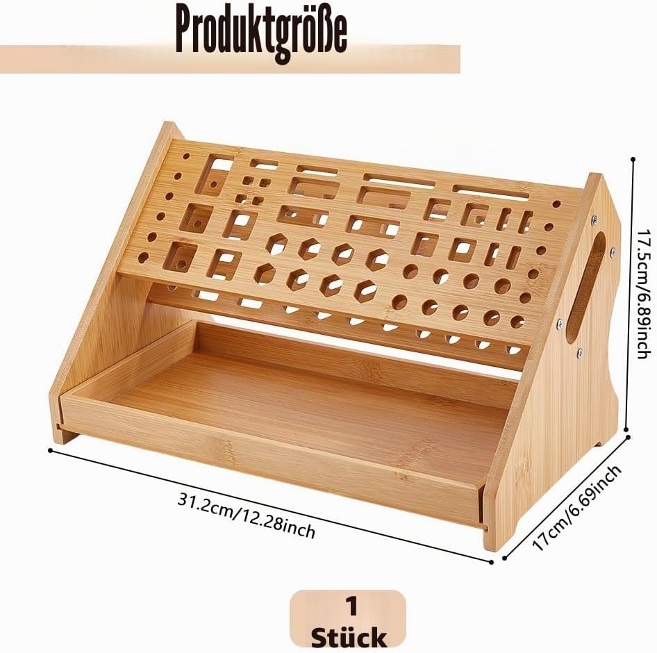 DICOSMETIC 1Set Holz Schraubendreher Organizer 31.2x17x17.5cm Schreibtisch Werkzeugständer Mit 53 St