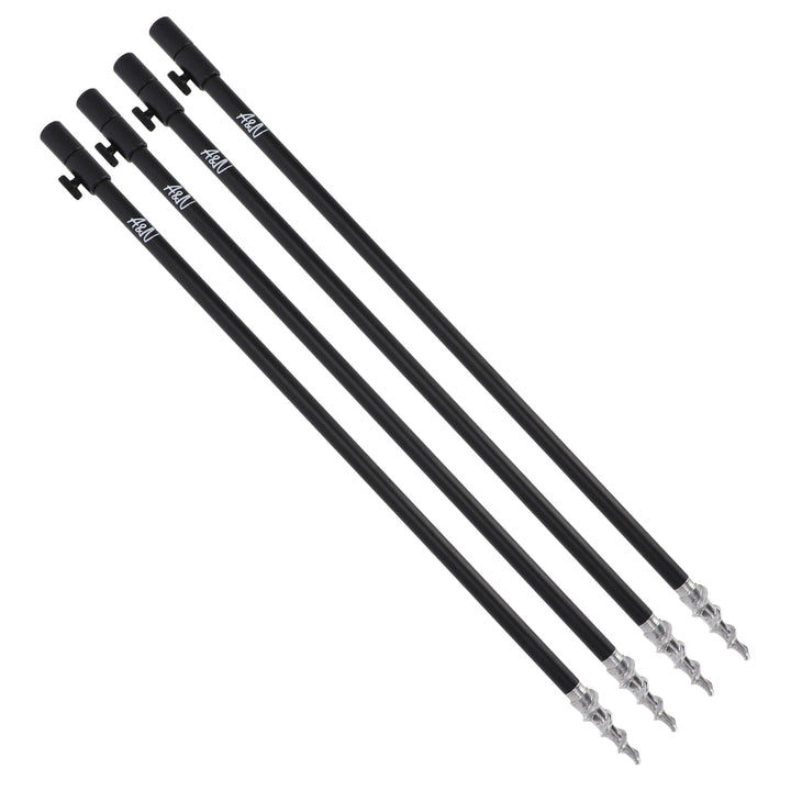 A&amp;N 4 Stück Rutenhalter Bankstick Erdsperr Rutenauflage Aluminium Drill 30-120cm 50-90 cm, 50-90 cm