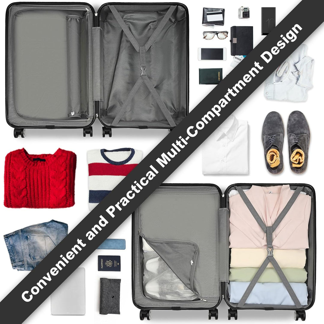 KONO Koffer Extra Grosser 32 Zoll Leicht ABS+PC Hartschalenkoffer XXL mit TSA-Schloss Reisekoffer mi