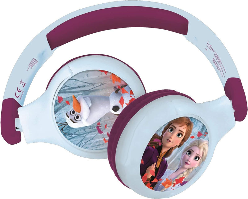 Lexibook Disney Die Eiskönigin-2-in-1-Bluetooth-Kopfhörer für Kinder, Stereo Wireless Wired, Kinders