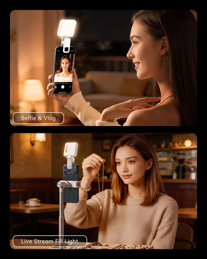 Handy Licht iPhone Selfie Licht: Ladebares Telefon-Fill-Licht, Ringlicht für Kamerafotos, Make-up-Fo