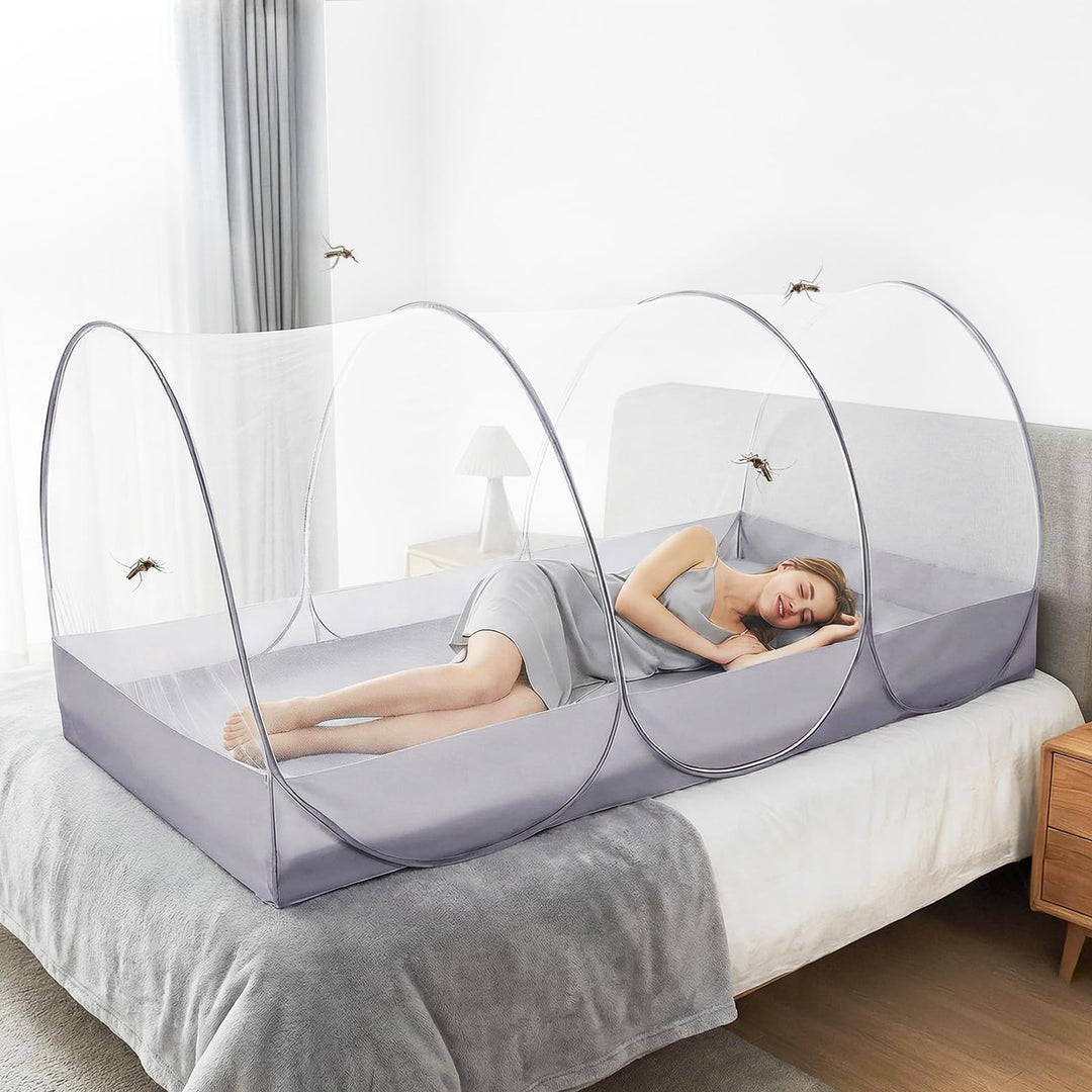 Pop Up Moskitonetz Bett 190x90x90cm Gross, Faltbares Bettzelt für Reise Camping Outdoor, Moskitonetz