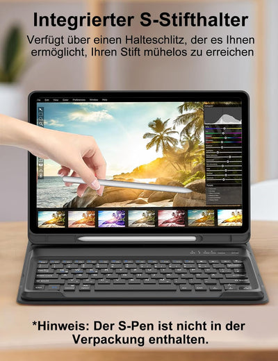 Samsung Galaxy Tab S10 Plus Tastatur Hülle - Galaxy Tab S10+ Tastatur, Keyboard Cover mit Magnetisch